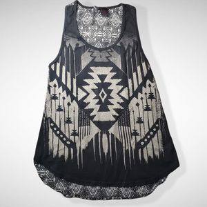 *M* Sheer Back Geometric Print Tank Top